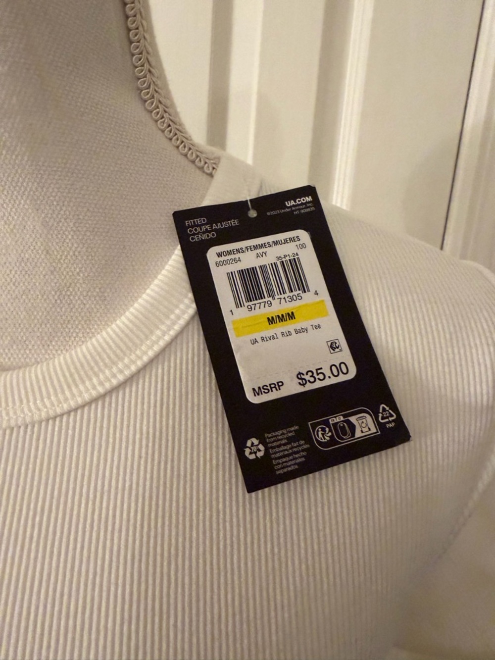 Under Armour Ribbed Fitted Baby Tee NWT! - Picture 8 of 11